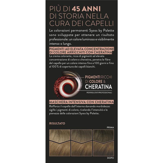 PALETTE SYOSS COLORAZIONE PERMANENTE 100% COPERTURA CAPELLI BIANCHI PER CAPELLI PIÙ FORTI 6.8 BIONDO SCURO CIOCCOLATO