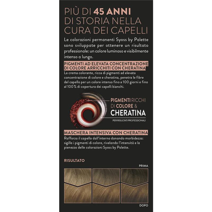 PALETTE SYOSS COLORAZIONE PERMANENTE 100% COPERTURA CAPELLI BIANCHI PER CAPELLI PIÙ FORTI 6.8 BIONDO SCURO CIOCCOLATO