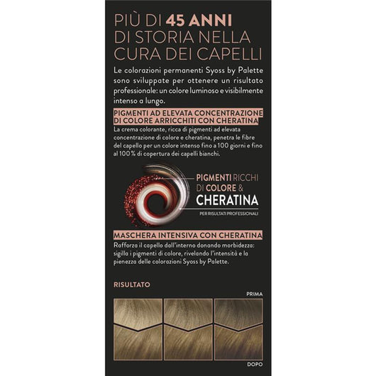 PALETTE SYOSS COLORAZIONE PERMANENTE 100% COPERTURA CAPELLI BIANCHI PER CAPELLI PIÙ FORTI 7.6 BIONDO BEIGE