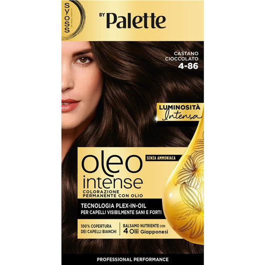 PALETTE SYOSS OLEO INTENSE COLORAZIONE PERMANENTE CON OLIO SENZA AMMONIACA CON 4 OLII GIAPPONESI 4.86 CASTANO CIOCCOLATO