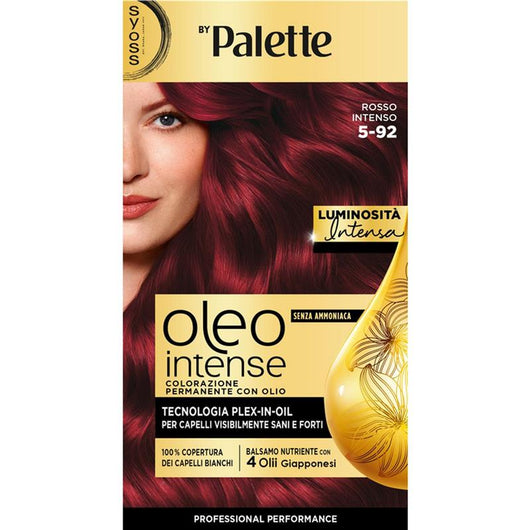PALETTE SYOSS OLEO INTENSE COLORAZIONE PERMANENTE CON OLIO SENZA AMMONIACA CON 4 OLII GIAPPONESI 5.92 ROSSO INTENSO