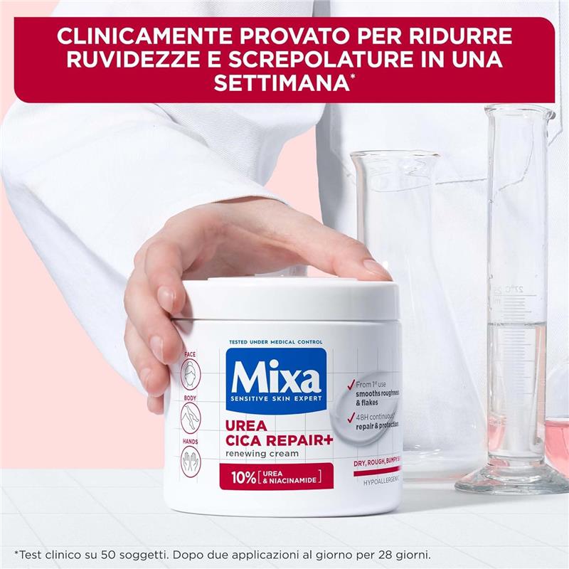 MIXA SENSITIVE SKIN EXPERT CREMA RIGENERANTE RIPARA E PROTEGGE PER PELLE SECCA E RUVIDA 400 ML VISO,CORPO E MANI