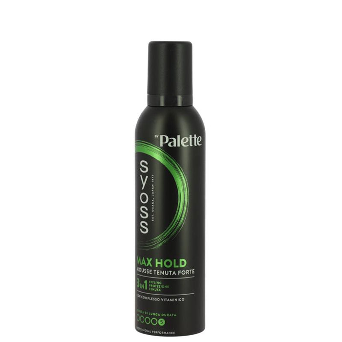 SYOSS BY PALETTE MOUSSE MAX HOLD TENUTA FORTE CON COMPLESSO VITAMINCO 3IN1 STYLING, PROTEZIONE, TENUTA 250 ML