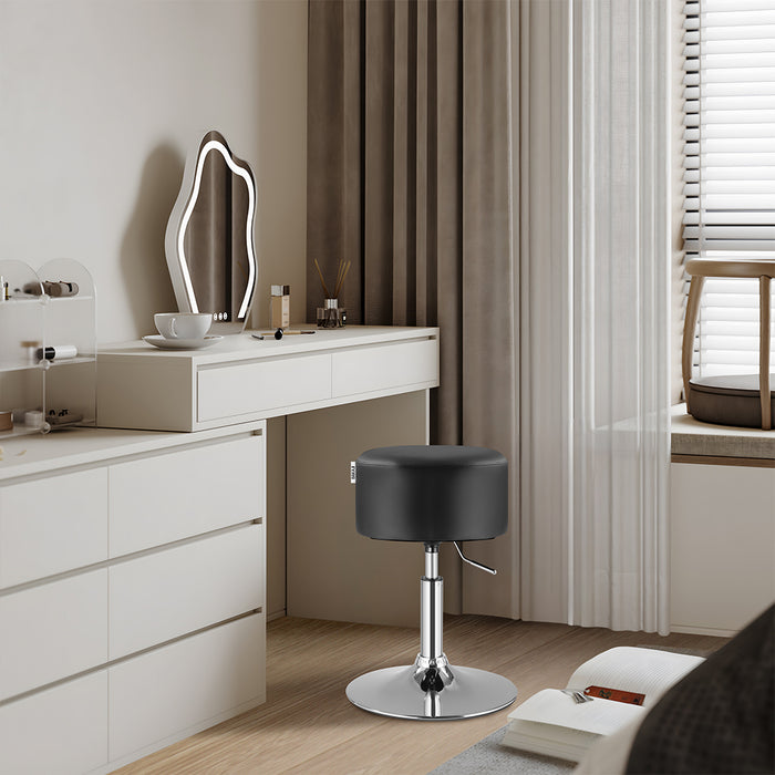 Sgabello Lavoro Make Up Toeletta Seduta Rotante Altezza Regolabile Comodo 130kg Nero