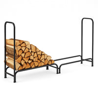 Portalegna in Metallo Interno Esterno Legnaia Camino Stufa 240x35x120cm Nero