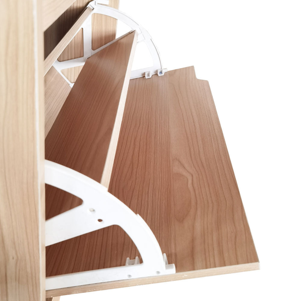 Scarpiera 4 Ante Doppia Profondità Salvaspazio Quercia 63x24 H150cm Legno Mdf