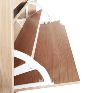 Scarpiera 4 Ante Doppia Profondità Salvaspazio Quercia 63x24 H150cm Legno Mdf