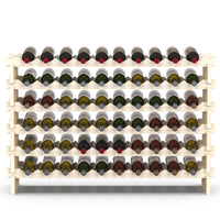 Porta Bottiglie Cantinetta Legno di Pino 6Piani 60 Scomparti 110x30 H80cm Casa Bar