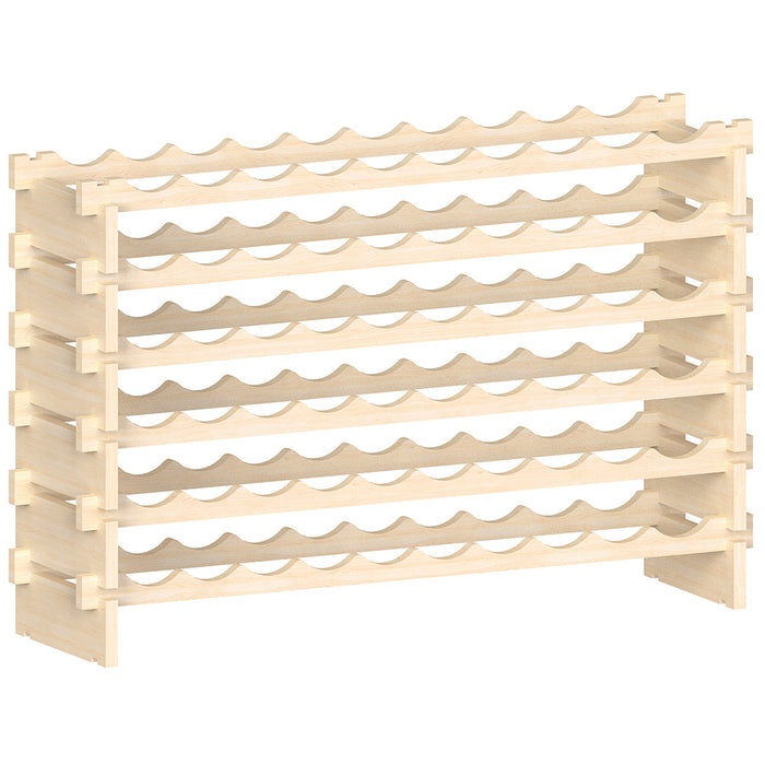 Porta Bottiglie Cantinetta Legno di Pino 6Piani 60 Scomparti 110x30 H80cm Casa Bar