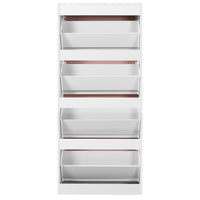 Scarpiera 4Ante Doppia Profondità Salvaspazio Rosa Bianco 63x24H150cm Legno mdf