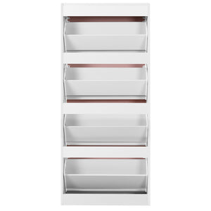 Scarpiera 4Ante Doppia Profondità Salvaspazio Rosa Bianco 63x24H150cm Legno mdf