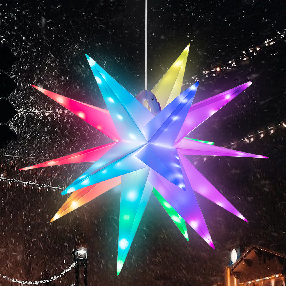 Stella Luminosa Natale Soffitto 40cm LED RGB Usb con App e Musica Sincronizzata