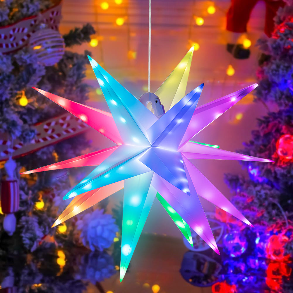 Stella Luminosa Natale Soffitto 40cm LED RGB Usb con App e Musica Sincronizzata