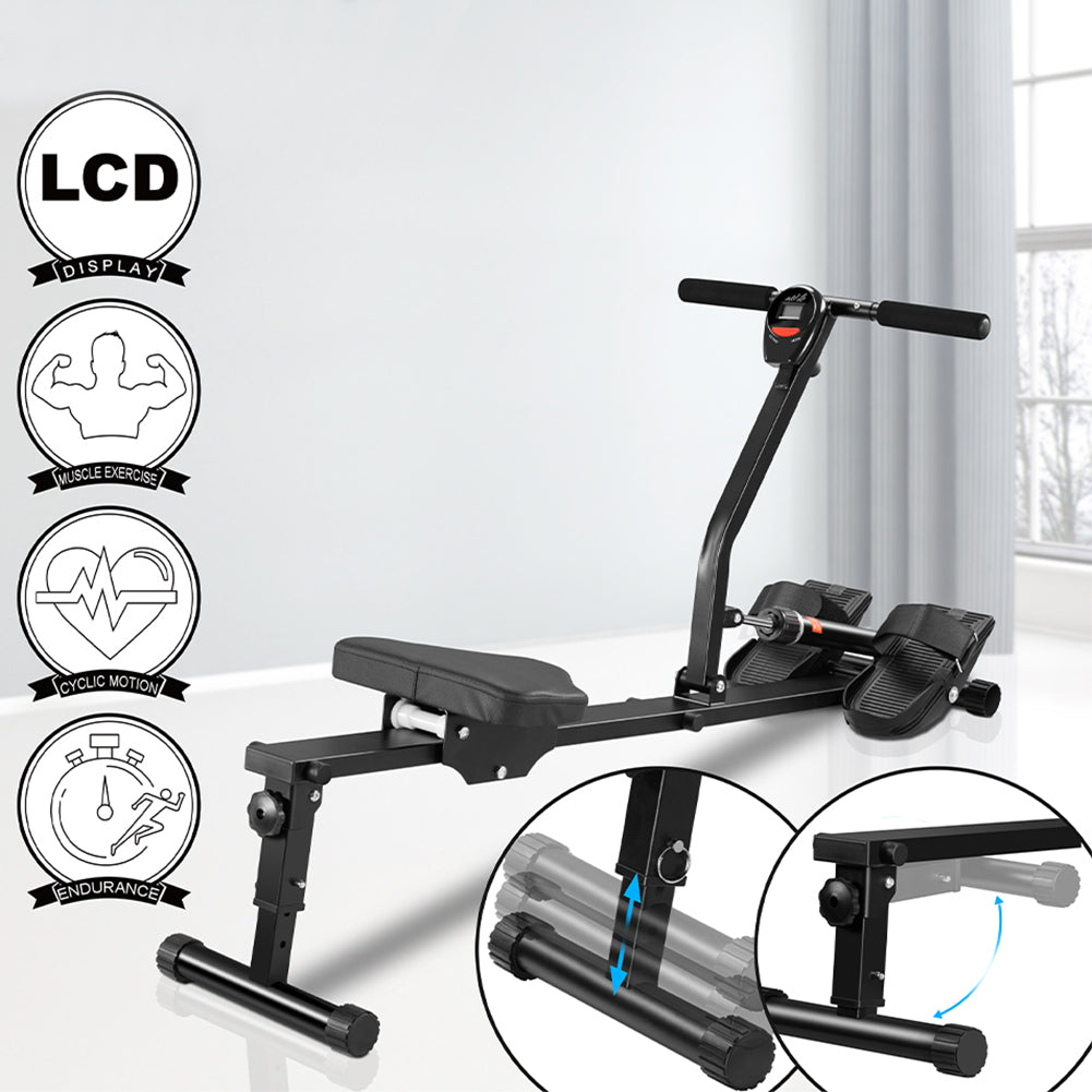 Vogatore Pieghevole Casa 12 Livelli Resistenza Display LCD Fitness Portata 120kg