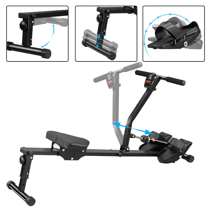 Vogatore Pieghevole Casa 12 Livelli Resistenza Display LCD Fitness Portata 120kg