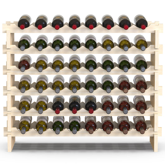 Porta Bottiglie Cantinetta Legno di Pino 6Piani 48 Scomparti 90x30 H81cm Casa Bar