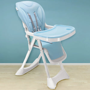 Seggiolone Pappa Bimbo 0-36 Mesi Pieghevole Salvaspazio Regolabile Celeste