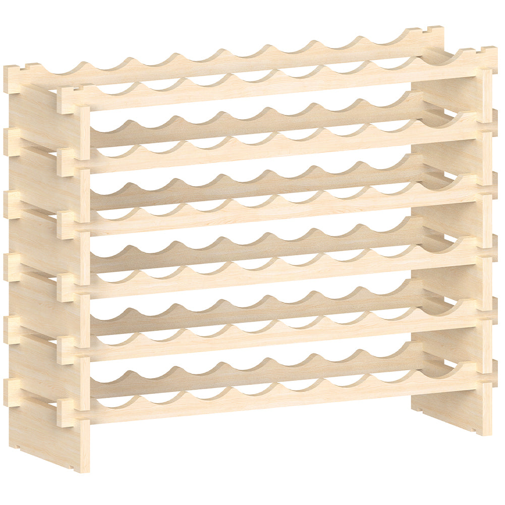 Porta Bottiglie Cantinetta Legno di Pino 6Piani 48 Scomparti 90x30 H81cm Casa Bar