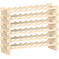 Porta Bottiglie Cantinetta Legno di Pino 6Piani 48 Scomparti 90x30 H81cm Casa Bar