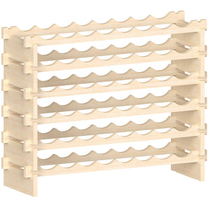 Porta Bottiglie Cantinetta Legno di Pino 6Piani 48 Scomparti 90x30 H81cm Casa Bar