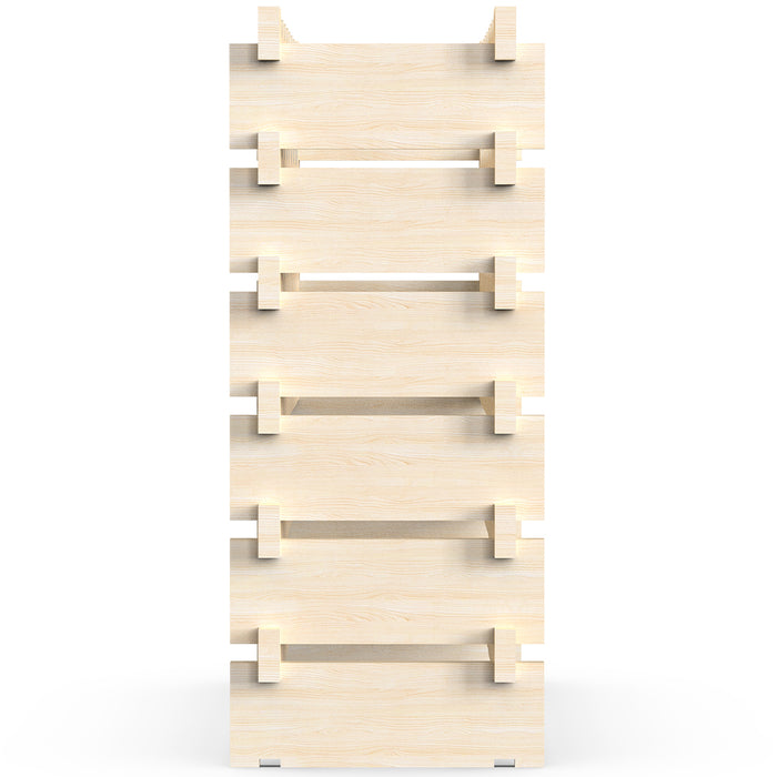 Porta Bottiglie Cantinetta Legno di Pino 6Piani 48 Scomparti 90x30 H81cm Casa Bar