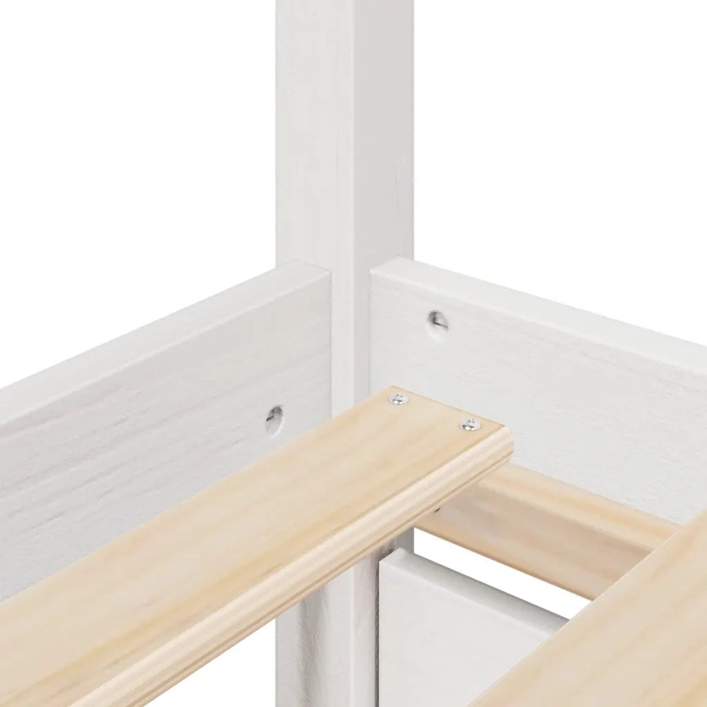Letto senza Materasso Bianco 140x200 cm Legno Massello di Pino