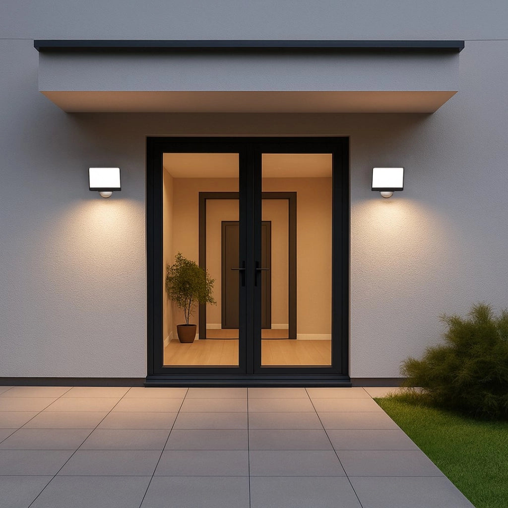 Faro LED 30W 2000lm 4000K PIR IP54 nero Davos Milagro