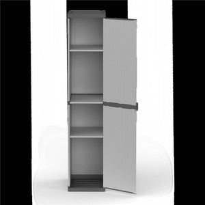 ARMADIO IN RESINA ALTO 1 ANTA CON RIPIANI REGOLABILI PER INTERNO E ESTERNO 34X40X165 CM