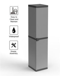ARMADIO IN RESINA ALTO 1 ANTA CON RIPIANI REGOLABILI PER INTERNO E ESTERNO 34X40X165 CM