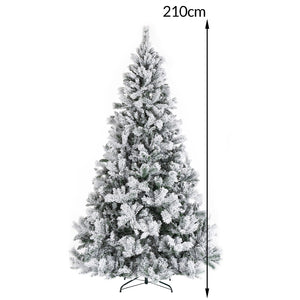 Albero di Natale Innevato Bianco Winter Palace Foltissimo 210cm 1420 Rami Innesto