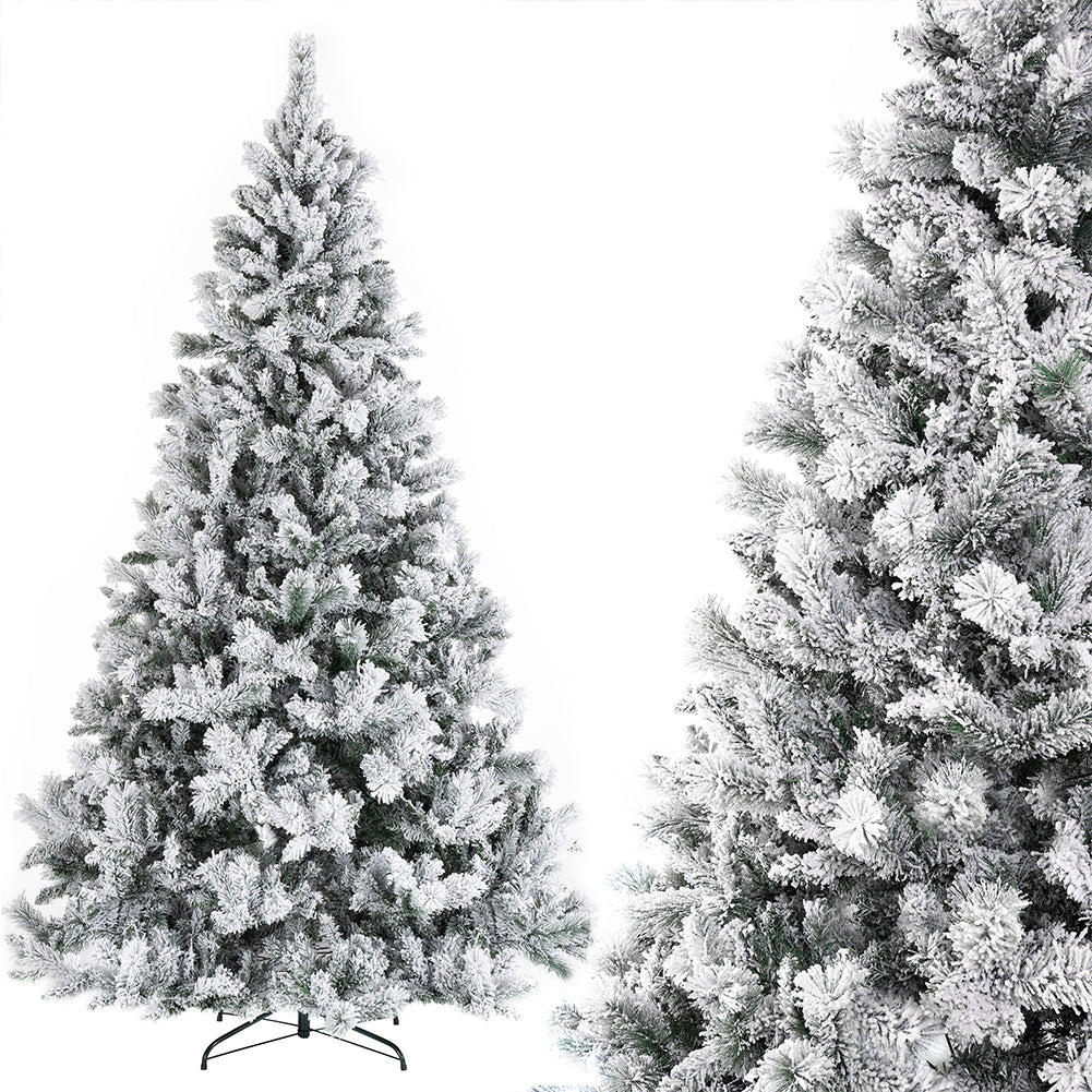 Albero di Natale Innevato Bianco Winter Palace Foltissimo 210cm 1420 Rami Innesto