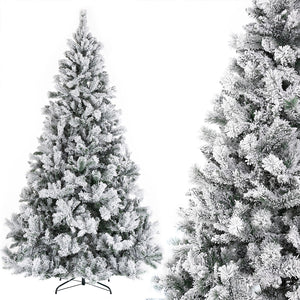 Albero di Natale Innevato Bianco Winter Palace Foltissimo 210cm 1420 Rami Innesto