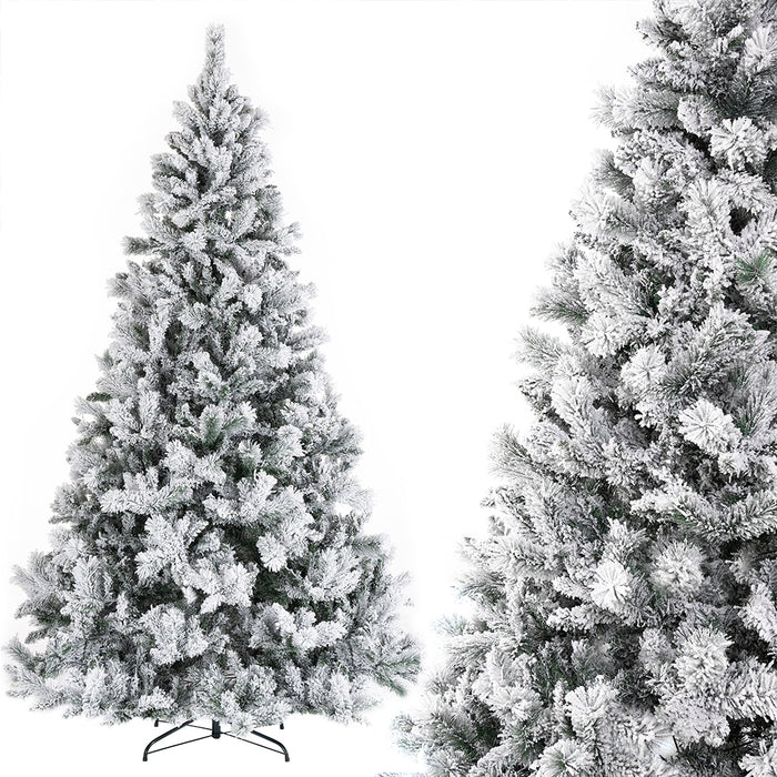 Albero di Natale Innevato Bianco Winter Palace Foltissimo 210cm 1420 Rami Innesto