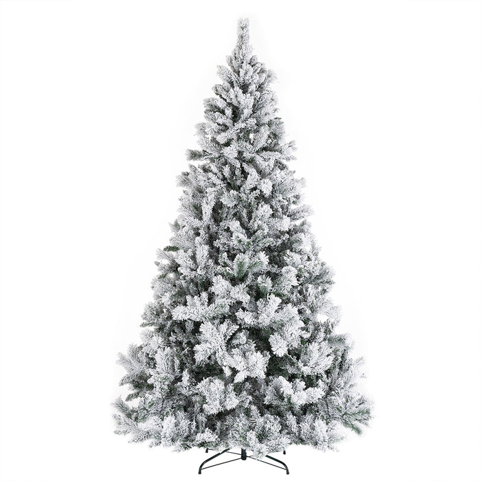 Albero di Natale Innevato Bianco Winter Palace Foltissimo 210cm 1420 Rami Innesto
