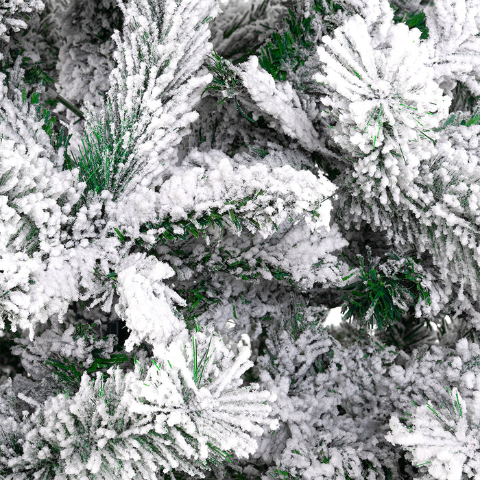 Albero di Natale Innevato Bianco Winter Palace Foltissimo 210cm 1420 Rami Innesto