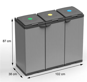 NUOVO MOBILE PORTASACCO TRIS
 PER SACCHI DA 80 LT PER INTERNI ED ESTERNI 102LX38PX87H CM