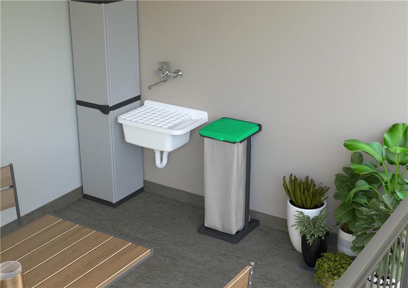 PORTASACCO-PORTARIFIUTI MONO RACCOLTA DIFFERENZIATA PER ESTERNO E INTERNO 31,5X36X80 CM