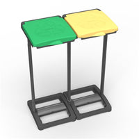 PORTASACCO-PORTARIFIUTI DOPPIO RACCOLTA DIFFERENZIATA PER INTERNI E ESTERNI 64X36X80 CM