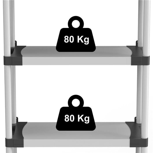 SCAFFALE IN RESINA PVC 3 RIPIANI PORTATA 80 KG ADATTO ALL’UTILIZZO SIA IN AMBIENTI INTERNI CHE ESTERNI 80X40X85 CM