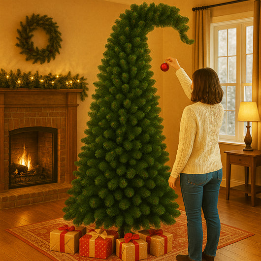 Albero di Natale Grumpy Verde Punta Ricurva 180cm Addobbo Natalizio 800 Punte