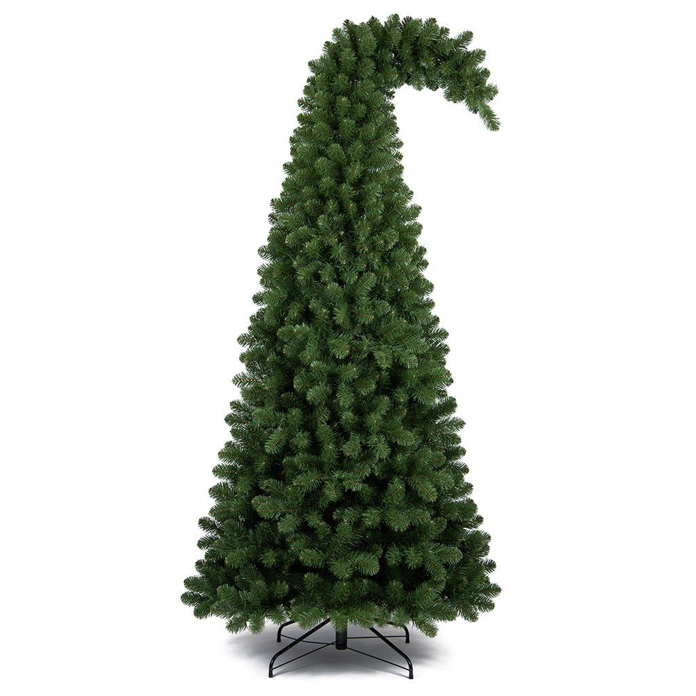 Albero di Natale Grumpy Verde Punta Ricurva 210cm Addobbo Natalizio 1100 Punte