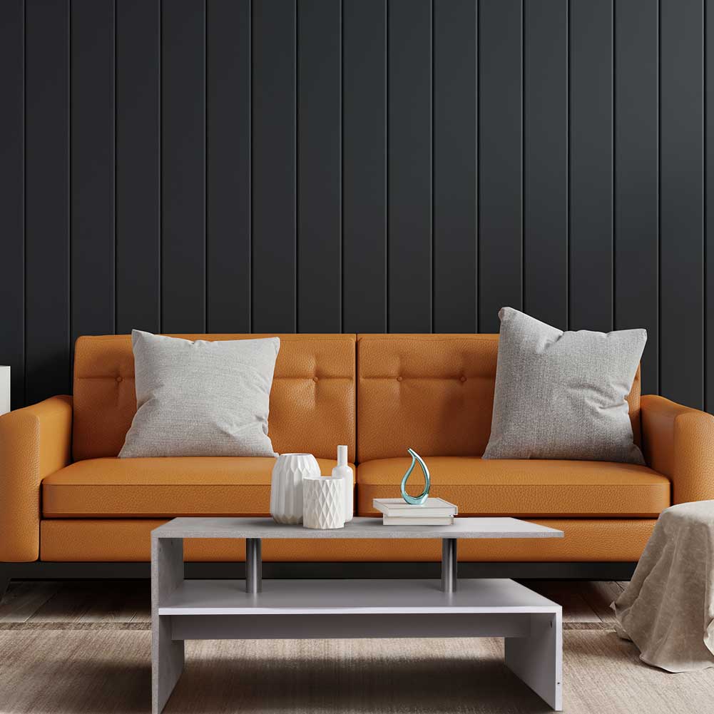 Tavolino Soggiorno 90x59.5x42cm Design Moderno Legno MDF 2 Ripiani Bianco Grigio