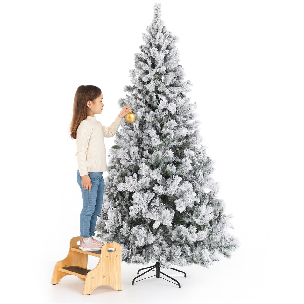 Albero di Natale Innevato Bianco Foltissimo 180cm 1000 Rami Pvc Ignifugo