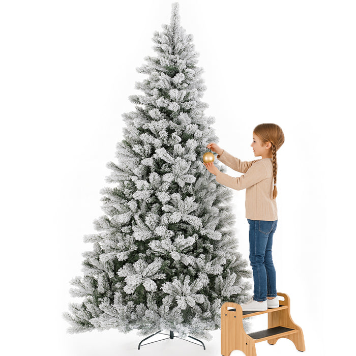 Albero di Natale Innevato Bianco Foltissimo 210cm 1420 Rami Pvc Ignifugo