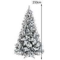 Albero di Natale Innevato Bianco Foltissimo 210cm 1420 Rami Pvc Ignifugo