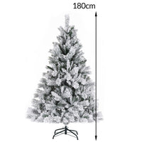 Albero di Natale Innevato Bianco Foltissimo 180cm 1000 Rami Pvc Ignifugo