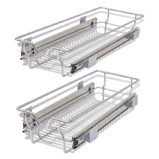 2pz Cassetto Telescopico Cucina 30cm Cestello Acciaio Estraibile Organizer Salvaspazio