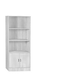 LIBRERIA MODERNA IN LEGNO BIANCO CON TRE RIPIANI E DUE ANTE DIMENSIONI 51X24X120 CM