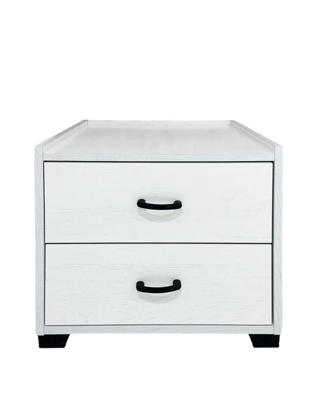 CASSETTIERA IN LEGNO CON DUE CASSETTI COLORE BIANCO DIMENSIONI 43X40X43,5 CM