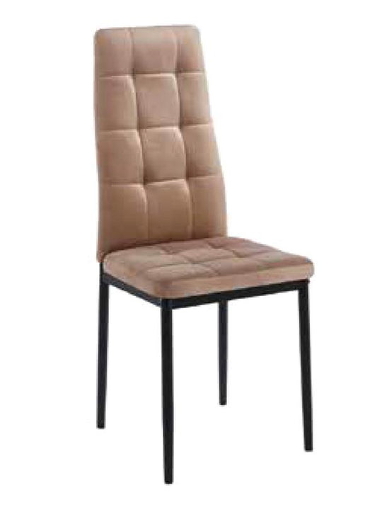 SEDIA IN VELLUTO MARRONE CON PIEDI IN METALLO NERO MISURE: 38X46X96/45 CM